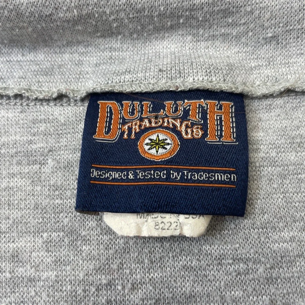 Duluth Trading Co‎ Mens 3XL Gray 1/4 Zip Long Sleeve Top Thumbholes 31415